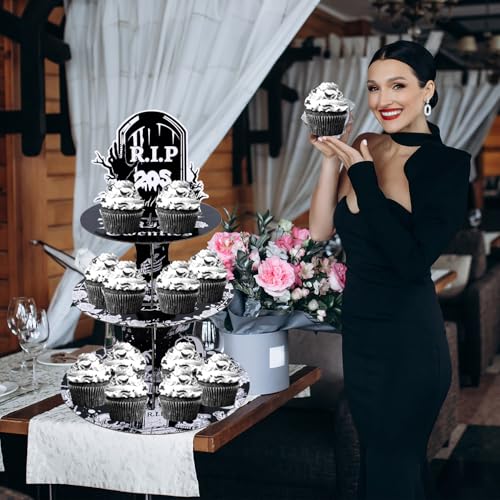 Death to My 20s Party Decorations - Reusable 3-Tier Cupcake Stand Gift