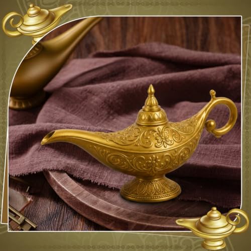 3 Pack Gold Vintage Magic Lamps Arabian Party & Halloween Prop - Costume Accessory