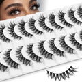 Fluffy Crisscross Wispy Lashes Wet Look D Curl False Eyelashes - 10 Pairs, Natural Volume, Reusable