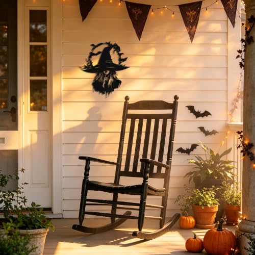 Halloween Witch Silhouette Wall Decor - Metal Indoor Halloween Decoration