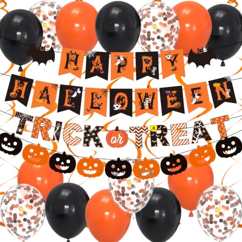 Halloween Balloons Set with Banners & Decorations for Party