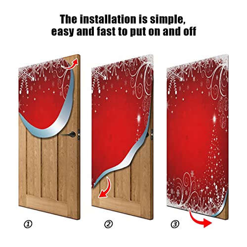 Winter Snowflake Door Cover - Christmas Porch Banner A 35 x 79 Inch