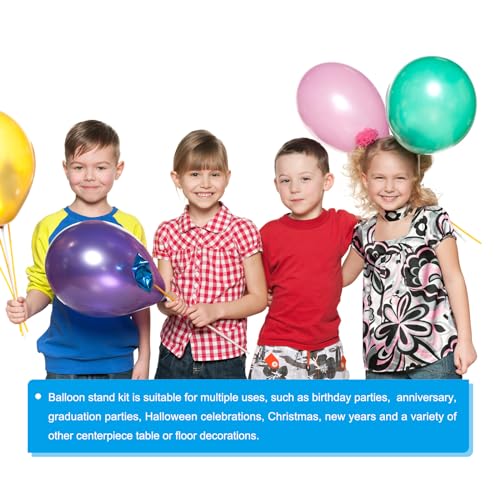 Balloon Stand Kit 10 Sets - 27.5 Inch Reusable Plastic Balloon Stands for Party & Event Decorations