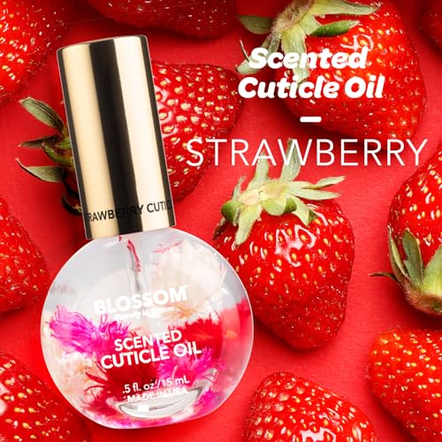 Strawberry Scented Blossom Cuticle Oil for Nails - 0.5 Fl Oz - Natural Nail Care