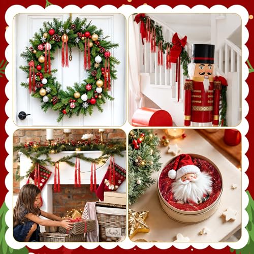 Red Tinsel Icicles for Christmas Tree - 3000 Strands, 18 Inches - Variation of THIS listing