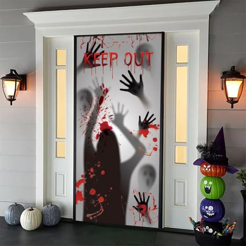 Halloween Bloody Door Banner - Horror Scene Decor for Doors & Walls