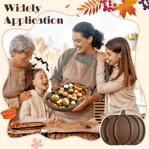 Pumpkin-Shaped Wooden Charcuterie Board with Black Walnut Finish - Fall Serving Platter
