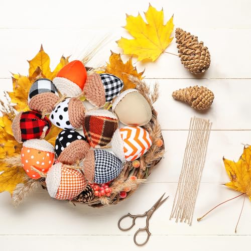 12 Pcs Fall Acorn Ornaments Hanging Decor for Thanksgiving Autumn Home