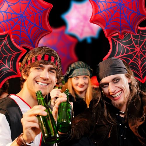 Soulchen 6 Pack Spider Web Balloons Party Decorations Blue Pink Black - Variation of THIS listing