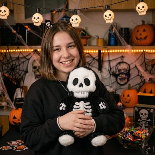 Halloween Skeleton Plush Pillow - Cute 9.8 Inch Skeleton Stuffed Animal for Party & Decoration - Variation: Skeleton