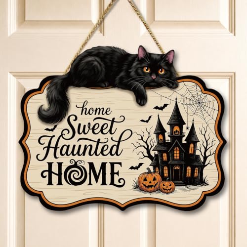 Halloween Black Cat Wreath Decoration for Front Door - Halloween 01