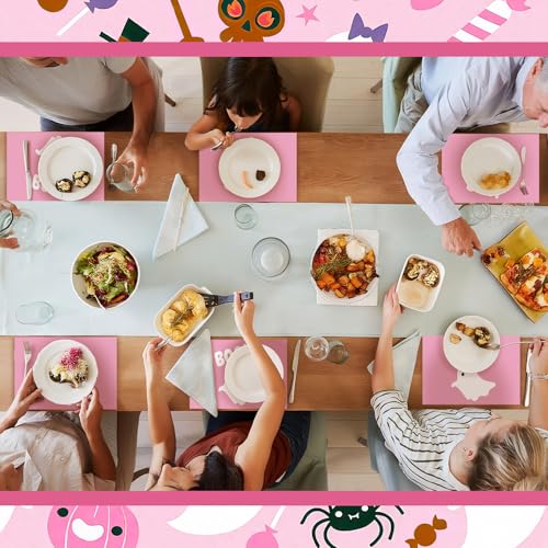 Halloween Ghost Boo Paper Placemats Pink Ghost - 100 Pack Table Decor
