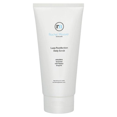 Rachel Moayer Luxe Porefection Daily Scrub - Triple Action Exfoliating Facial Cleanser with 12% Glycolic Acid & Fruit Enzymes | 6 oz for Smooth, Radiant Skin