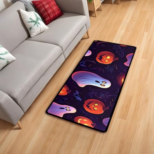 Halloween Pumpkin Kitchen Floor Mat - 17x51 Inch Rug Runner for Laundry, Kitchen & Bathroom - Halloween Variation
