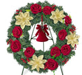 24 Inch Cemetery Wreath with Easel Stand for Graveside Sympathy Tribute Christmas