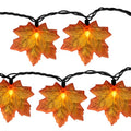 GOOTHY Orange Maple Leaf String Lights for Fall & Halloween Decor - 13.6Ft Outdoor LED Garland with 35 Leaves - Variation: Orange Leaf