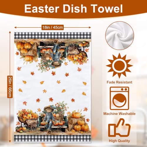 Fall Kitchen Towels - Pumpkins and Scarecrow Decor - Fall Kitchen Decor - Variation: Scarecrow