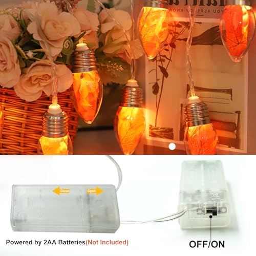 Fall Maple Leaf String Lights 8.2FT 10 LED Battery-Powered Decor - Variation 1