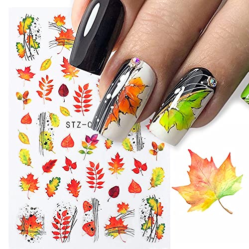 Halloween Ghost Nail Stickers - Skull, Spider Web, Pumpkin & More - 9 Sheets, Self-Adhesive Fall Nail Art