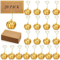 Gold 40 Pcs Thanksgiving Pumpkin Place Card Holders with Fall Cards - Rustic Table Decor
