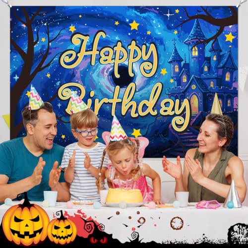 Horror Themed Birthday Photo Backdrop Spooky Party Decor - 59x39 inches