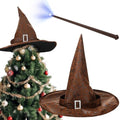 Magical Wizard Hat Christmas Tree Topper & Light Up Wand Set