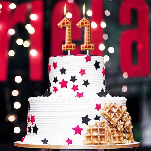 Number 11 Birthday Candle - Waffle Pattern Cake Topper - Spooky Theme