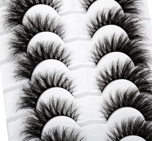 Pooplunch FOXY-A 8-18MM Fluffy Cat Eye Winged False Eyelashes 7 Pairs