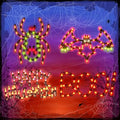 Halloween Window Silhouette Decorations Lighted Spider Bat Happy Halloween - 4-Pack - Variation of Spider Bat Happy Halloween BOO