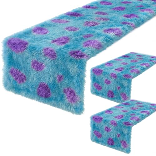 Monster Party Table Runner - Plush Furry Design, 2 Pack, 13x72 Inches - Variation of 2