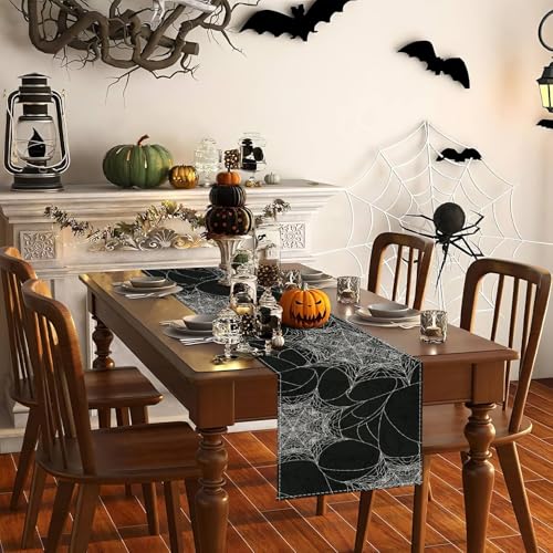 Procida Halloween Spider Web Table Runner 13x108 Inch - Fall Decor