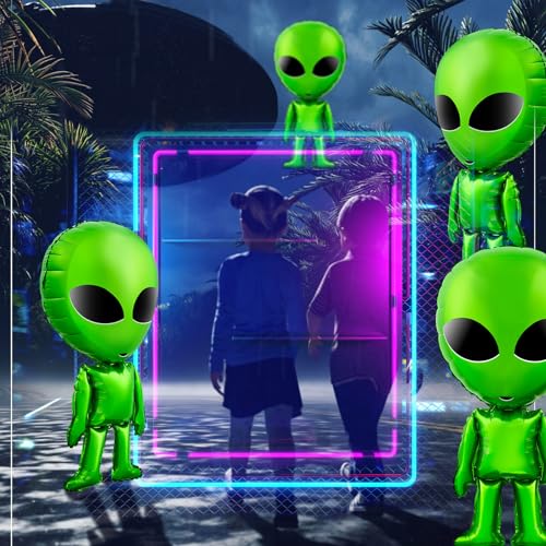 Large Alien Balloons for Space Halloween Party Decorations - Set of 6