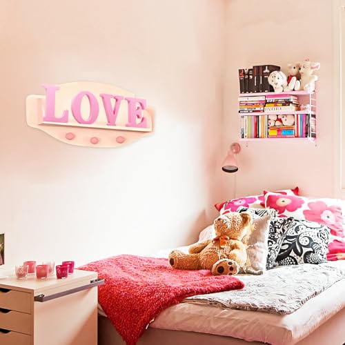 Pink Wooden Letters Unfinished Wall Decor Sign for Crafts & Home Projects - Variation A