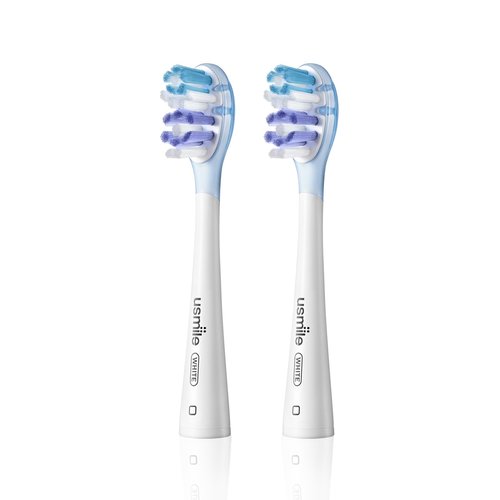 usmile Replacement Brush Heads for Y20 Pro/Y10 Pro/P20 Pro/P10 Pro/Y1S, Patented Residual Shock Absorption and Air Cushion, Compatible to usmile Electric Toothbrush, 2-Pack