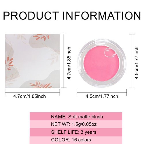 Regine Switzerland Matte Powder Blush – Long-Lasting, Lightweight Cheek Color for Women | Vegan & Cruelty-Free – #02 Petals Pink
