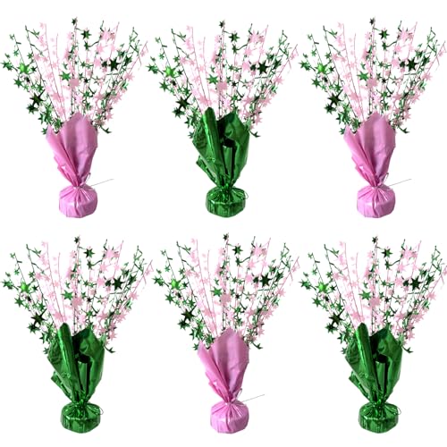 Pink and Green Witch Birthday Party Centerpiece Spray - 6 Pack Table Decor