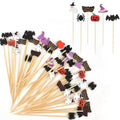 Wood Halloween Picks for Appetizers and Cocktails - 200PCS, Fall Party Decor