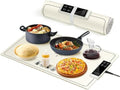 PIGLOG Electric Warming Tray - Fast Heating with 6 Temperature Settings | Full Surface Graphene Food Warmer (White, 24x15)