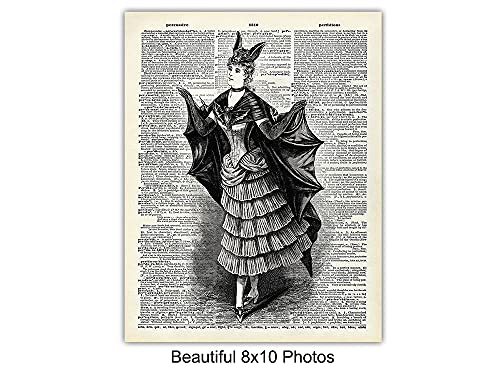 Gothic Bat Wall Art Prints - Skeleton Steampunk Decor for Home, Office & Halloween