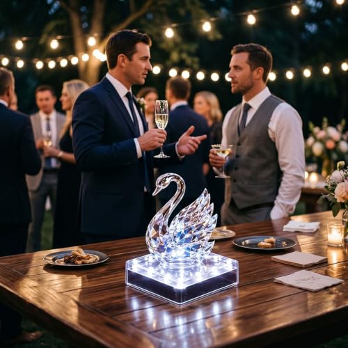 10 Pack 5-Inch Square LED Light Bases for Glass Art & Centerpieces