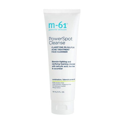 M-61 PowerSpot Cleanse - Acne-Fighting Face Wash with 3% Sulfur & Salicylic Acid | 4 Fl Oz