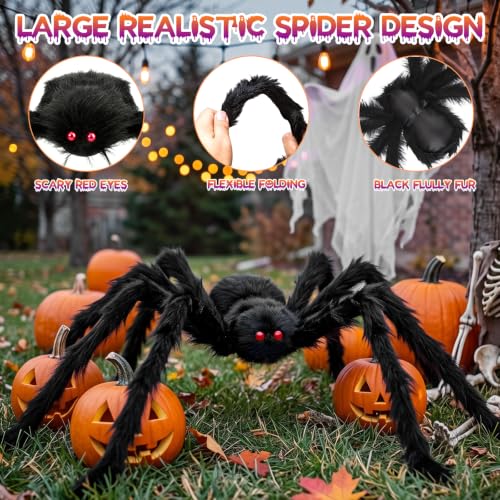 Halloween Spider Web Lights with Spider - Purple LED Light-Up Decor