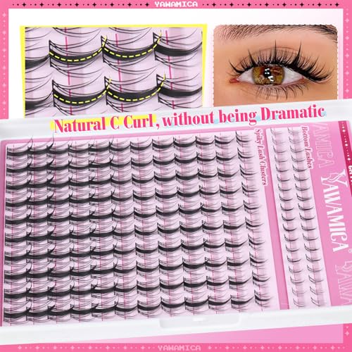 Fairy Lash Clusters DIY Eyelash Extensions - Curly, Spiky, Wispy Anime Lashes 8-16mm with Bottom Lashes - Fairy Variation