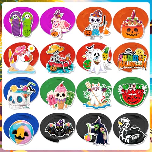 Summer Halloween Hanging Swirls Set - Tropical Spooky Party Decorations