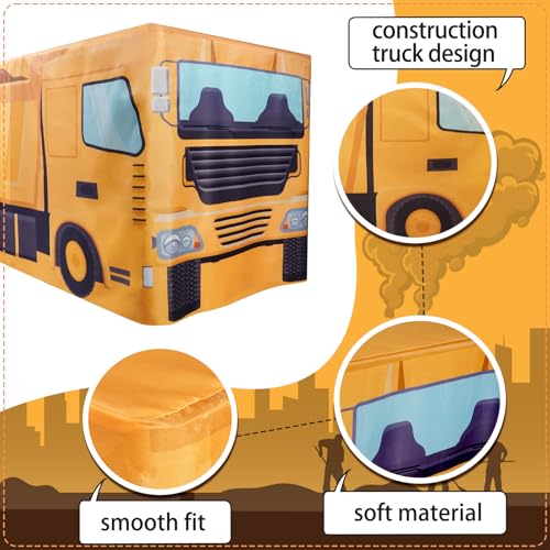 Construction Vehicle Tablecloth - Yellow, 48 x 24 Inches, Kids' Birthday Party Decor
