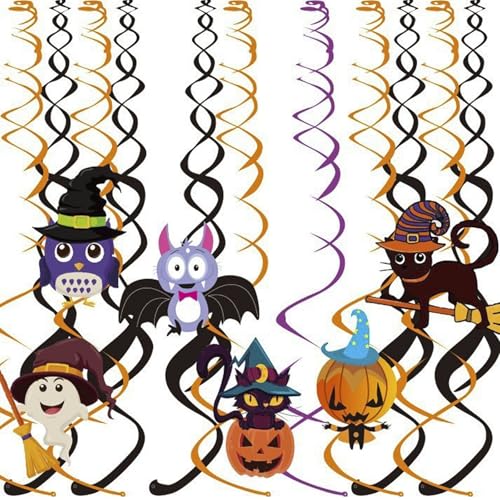Halloween Party Banner Set with 3D Bats, Bunting, Pom Poms & Garland