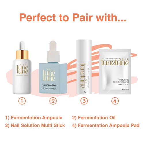 TuneTune Nail Fermentation Multi Stick | Herbal Fermented Nail Balm | Deep Nourishment & Hydration | Vegan Certified Natural Nail Care | For Dry or Rough Nails | Compact & Travel-Friendly | 10g