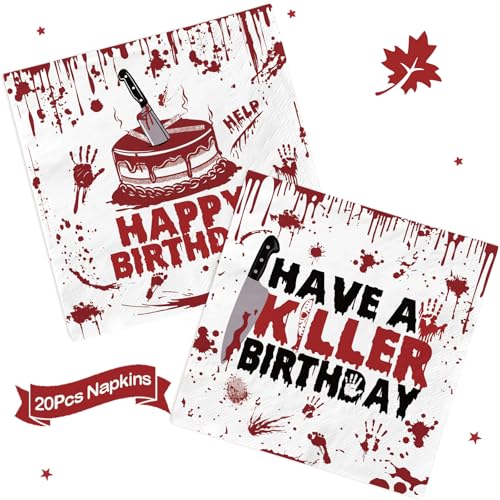 Halloween Horror Birthday Party Decorations Set with Banner Plates Balloons Cups Napkins & Tablecloth