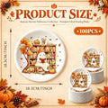 Fall Ghost Paper Plates - 60 Pack 7-Inch Halloween Disposable Party Tableware - Fall Themed Party Decorations