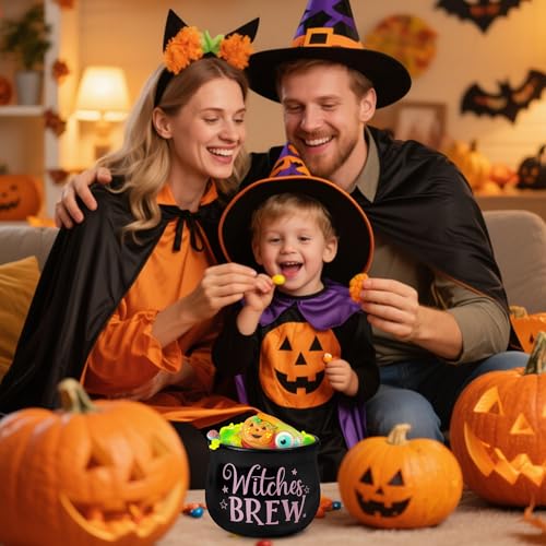 Halloween Candy Dish Cauldron - Mini Ceramic Witches Brew Bowl for Trick-or-Treat